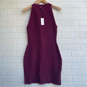NWT Babaton Aritzia Burgundy Sleeveless Dress bodycon